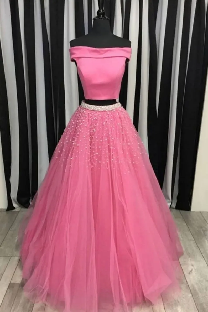Ball Gown Tulle Two Piece Prom Dress