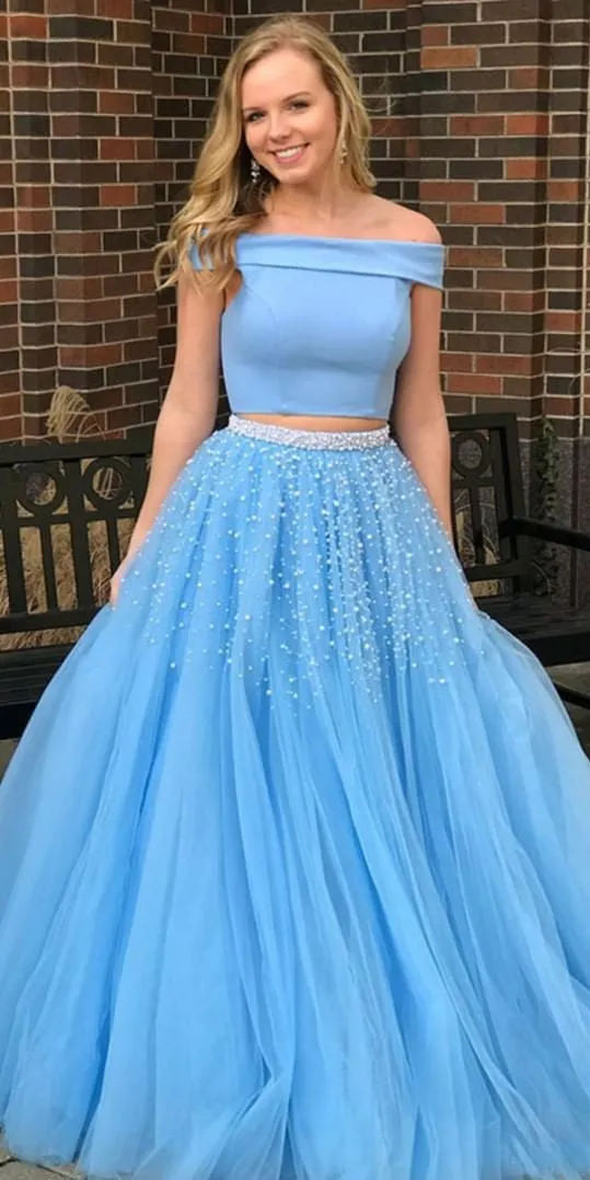 Ball Gown Tulle Two Piece Prom Dress