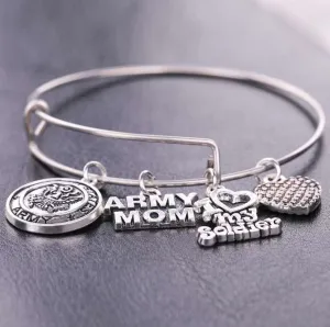 Beautiful Army Mom Charm Bracelet