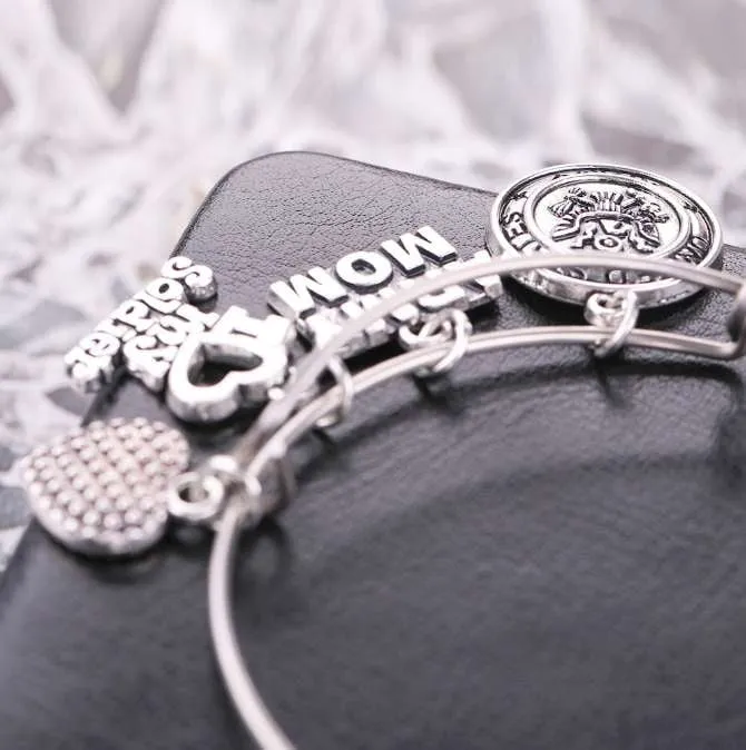 Beautiful Army Mom Charm Bracelet
