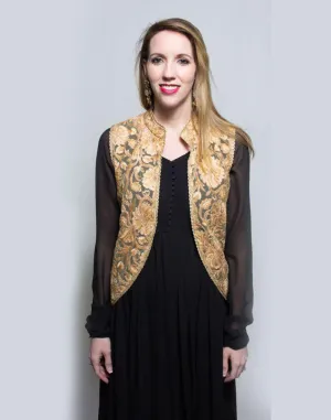 Black Color Georgette Jacket Dress - Clearance