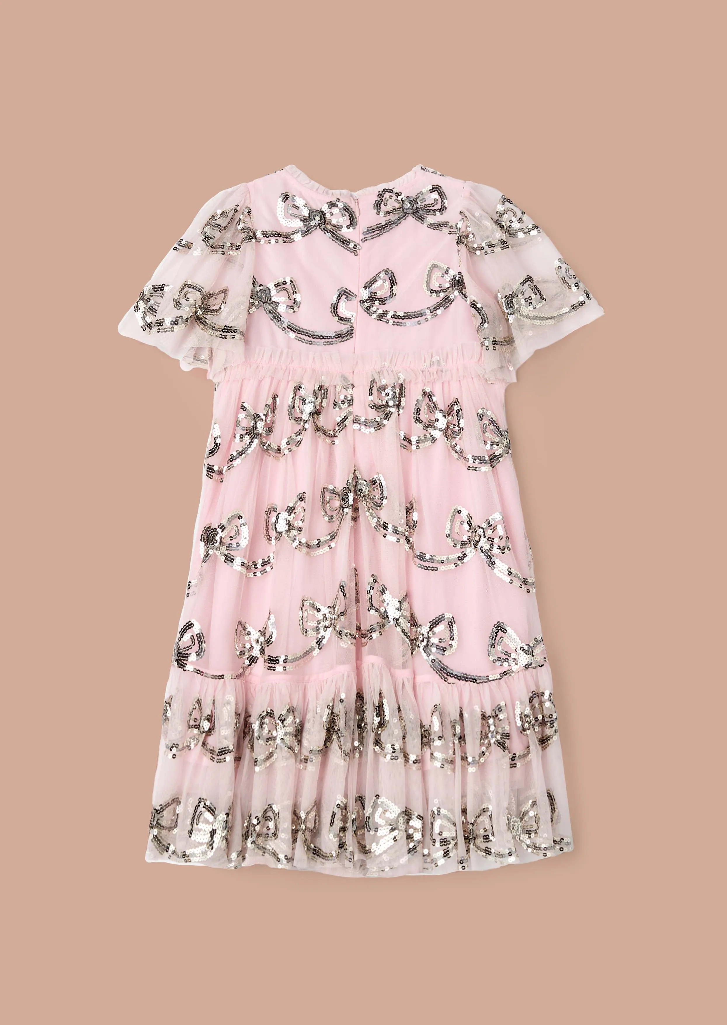 Delta Pink Sequin Bow Dress