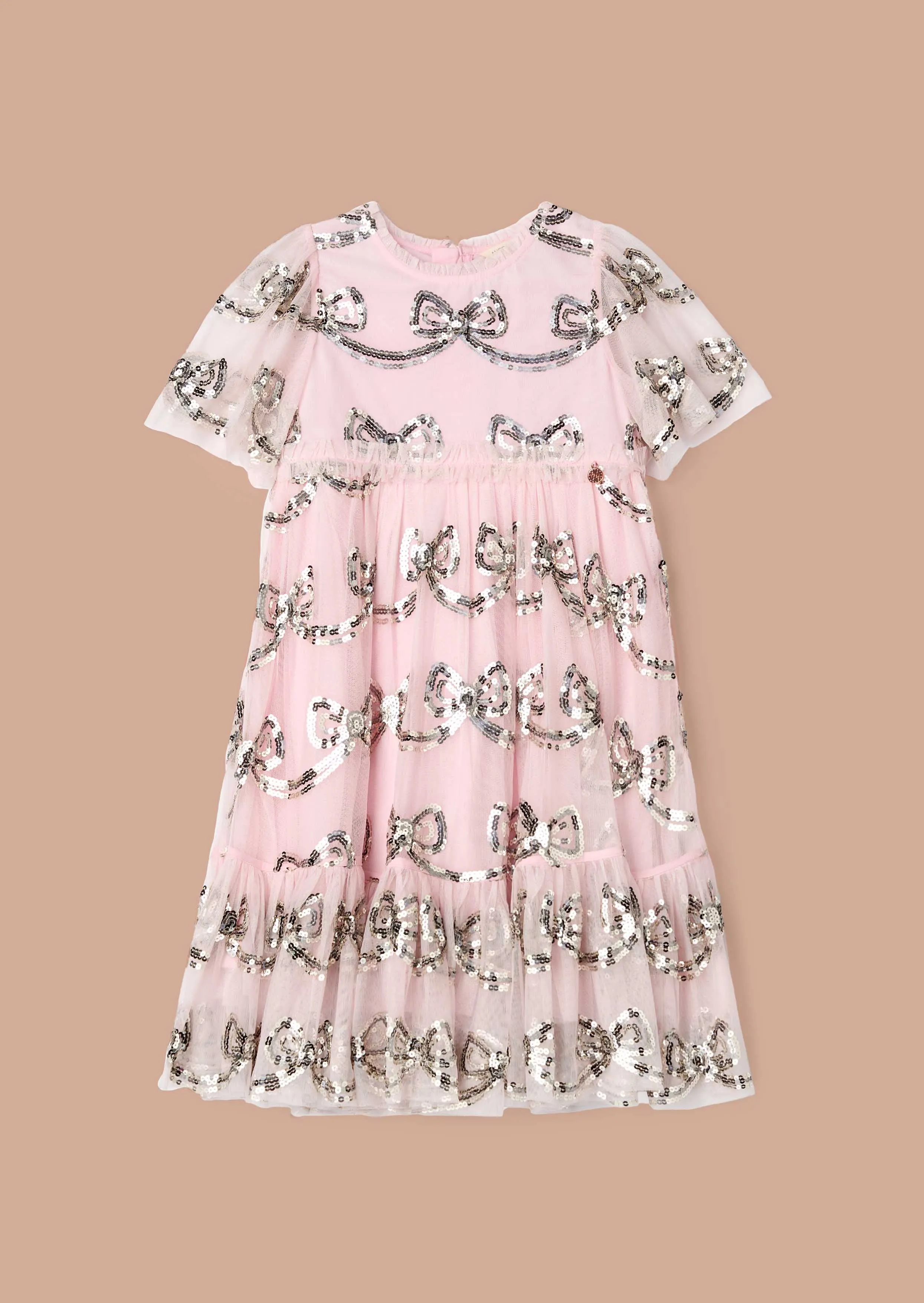 Delta Pink Sequin Bow Dress