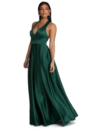 Elle Formal Stylish Satin Ball Gown