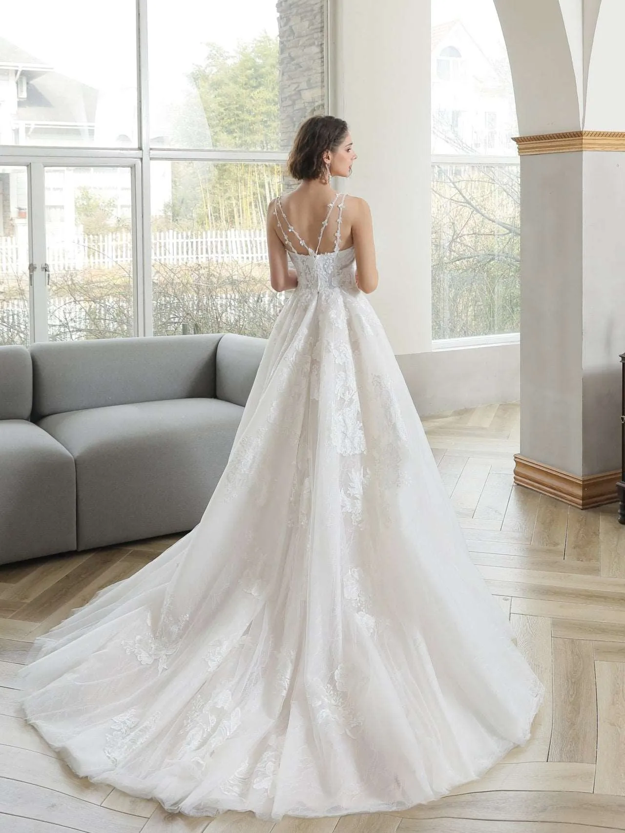 Floral Lace Sweetheart Full A-Line Wedding Dress | Rosalind