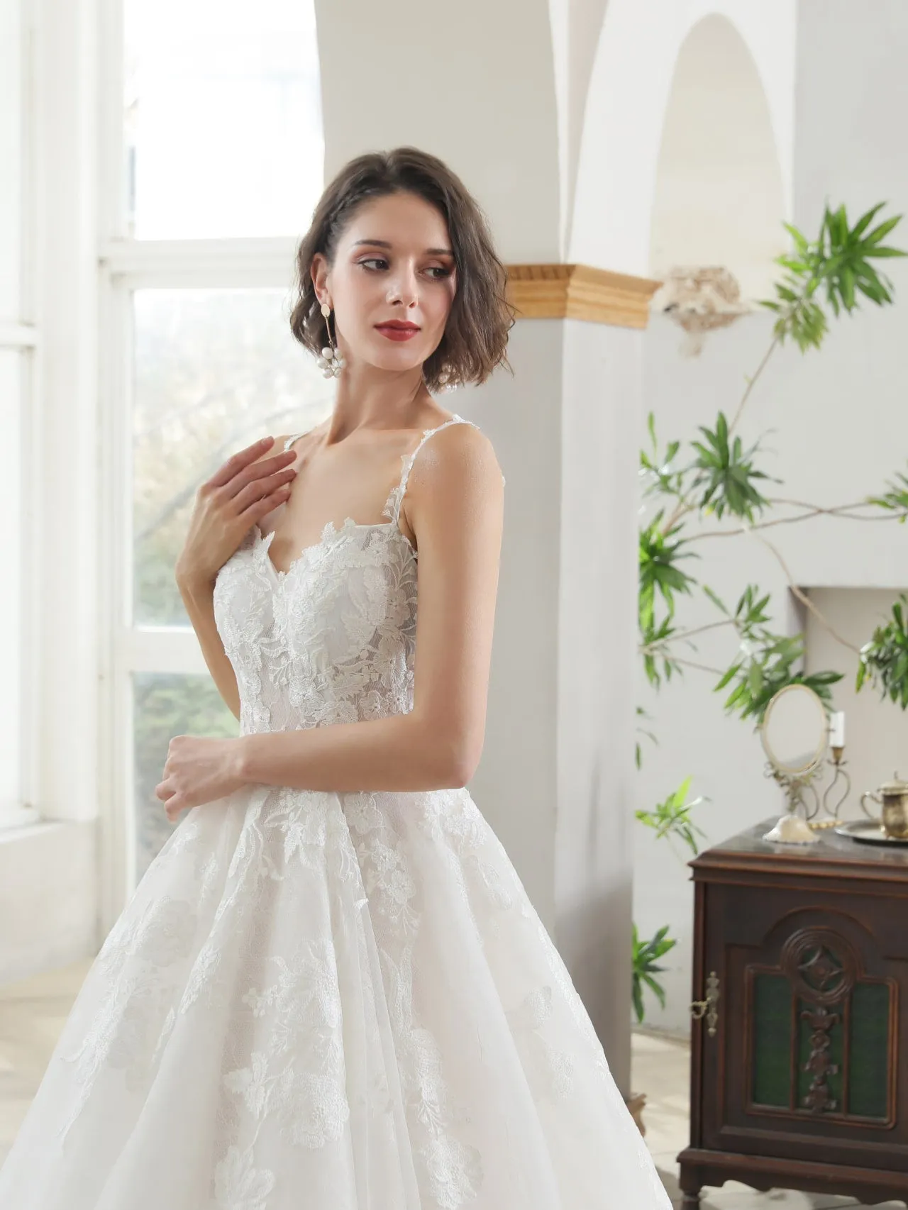 Floral Lace Sweetheart Full A-Line Wedding Dress | Rosalind