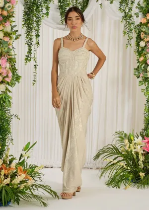 Ivory goddess corset gown