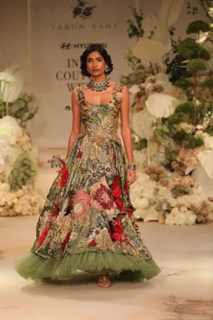 Kelly Green Corsage Gown
