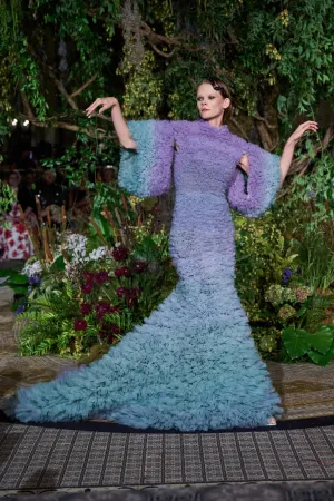 LAVENDER & SEAFOAM OMBRÉ TULLE GOWN