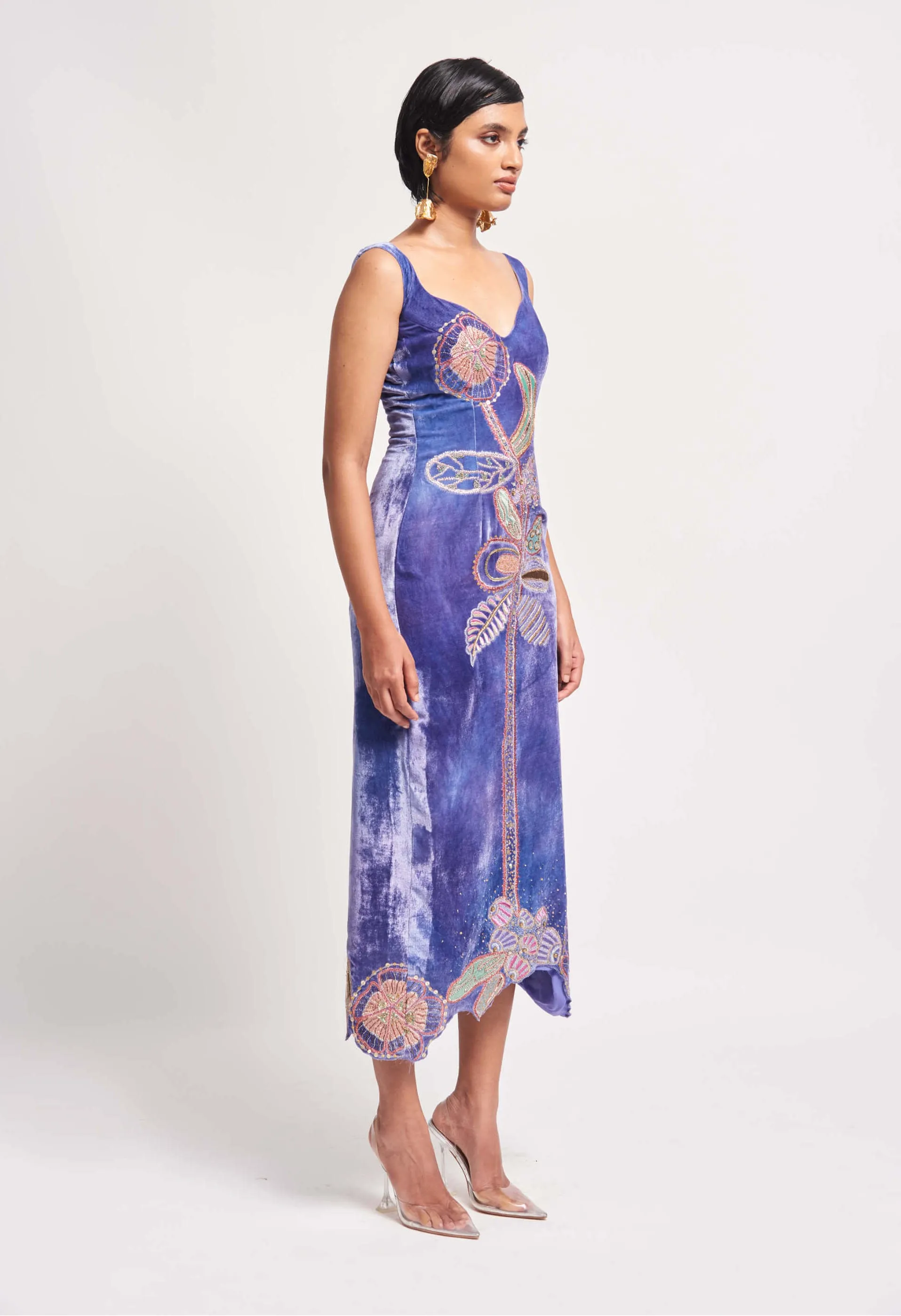 Lavender cutwork gown