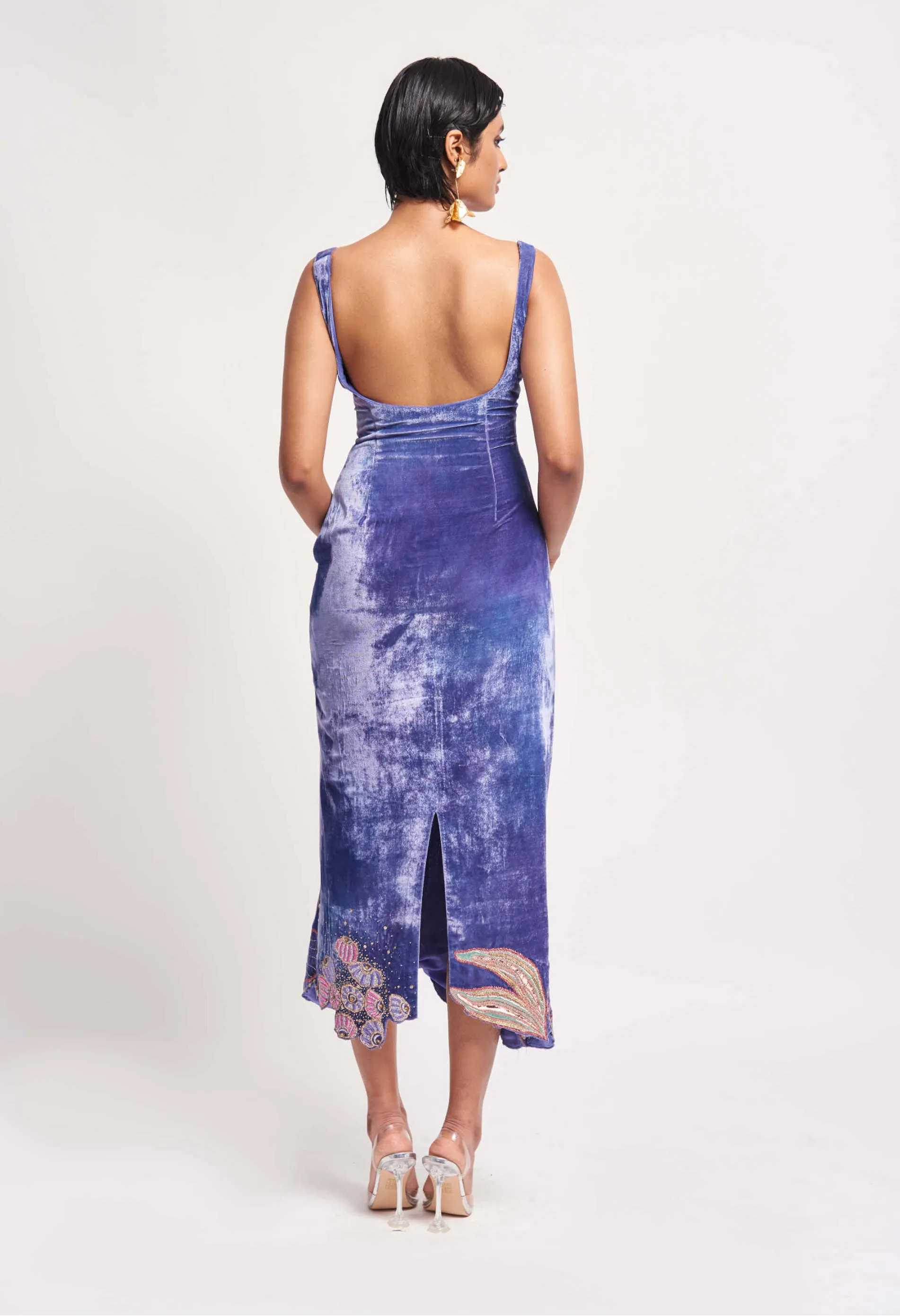 Lavender cutwork gown