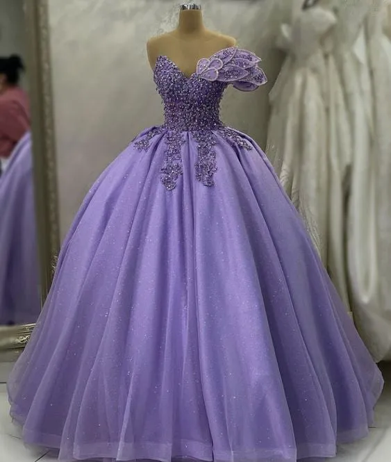 Lavender Prom Dress Ball Gown Evening Formal Party Gowns        fg4250