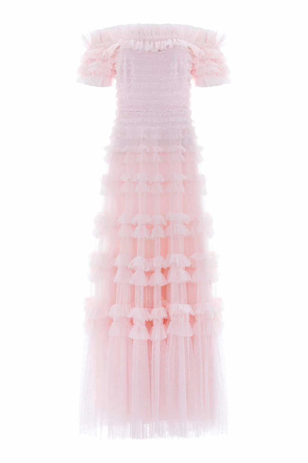 Lisette Ruffle Off Shoulder Gown