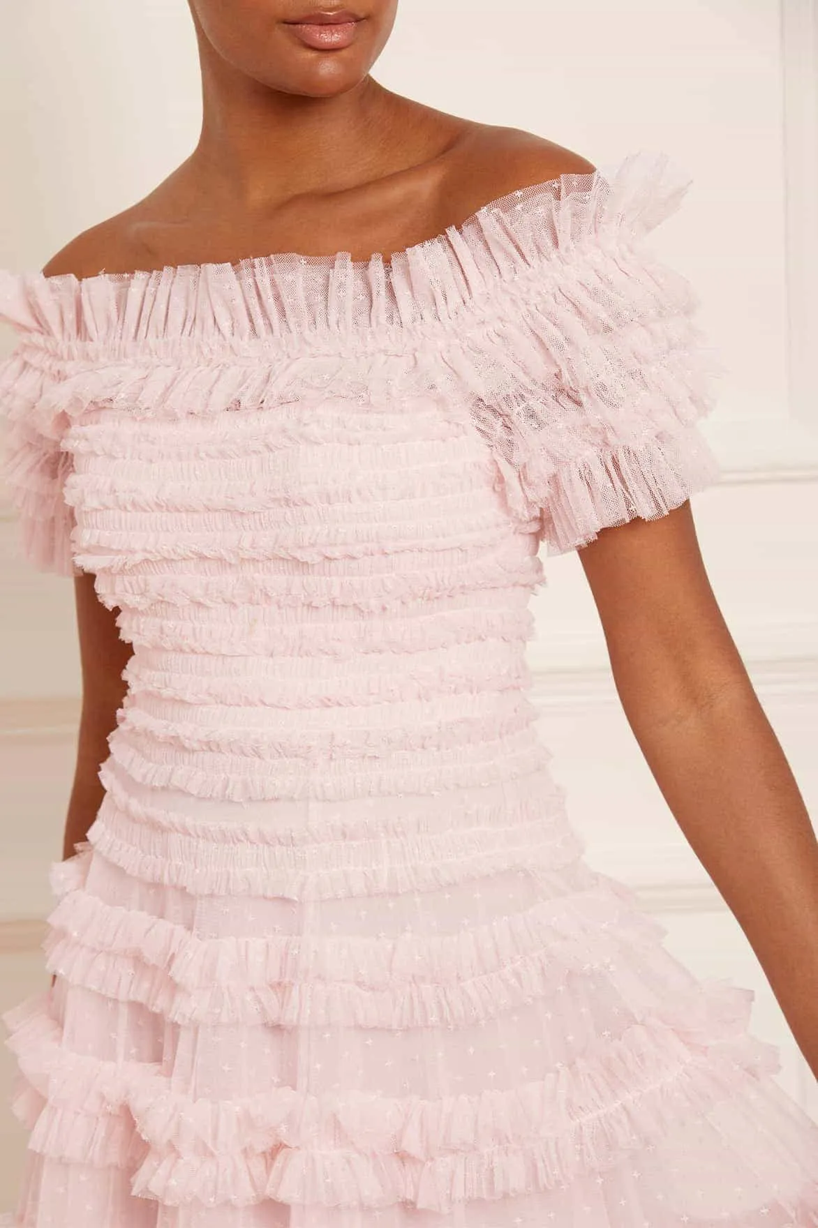 Lisette Ruffle Off Shoulder Gown