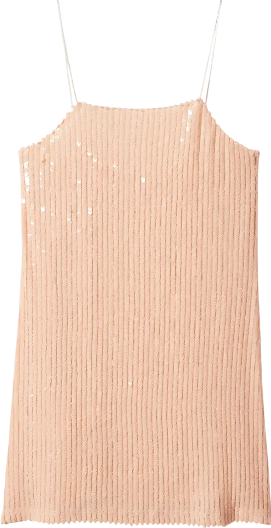 MANGO Pink Short Sequin Dress UK S
