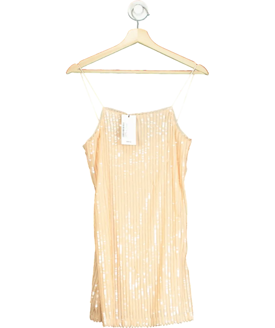 MANGO Pink Short Sequin Dress UK S