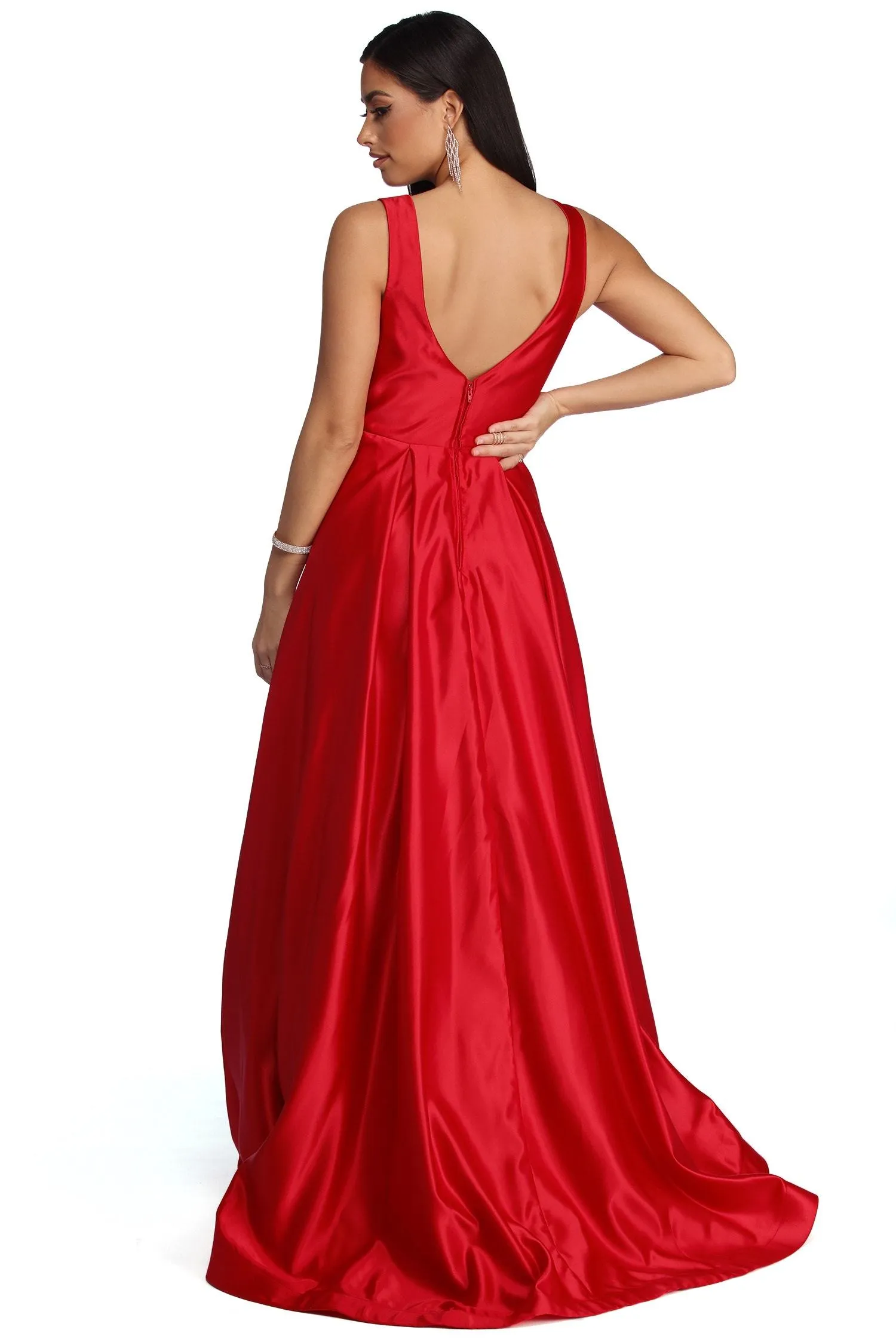 Nadia Satin Stylish Ball Gown Dress