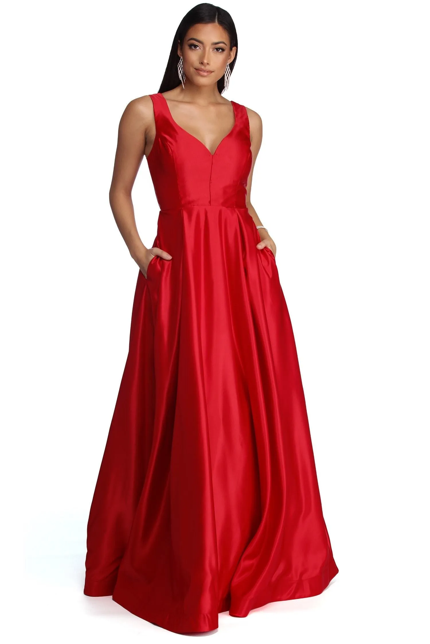 Nadia Satin Stylish Ball Gown Dress