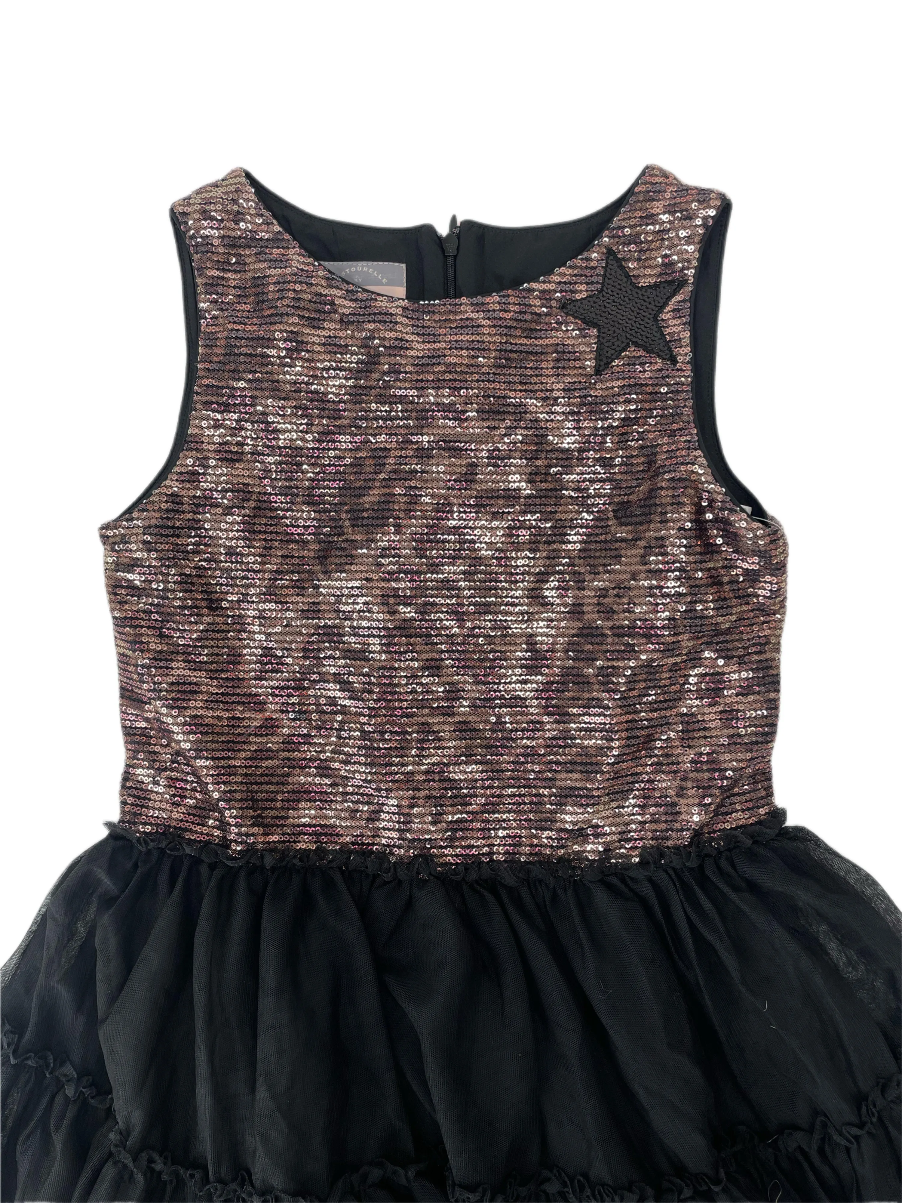 PASTOURELLE BY PIPPA & JULIE Girl's Brown Black Sequin Dress #6000 14 NWT