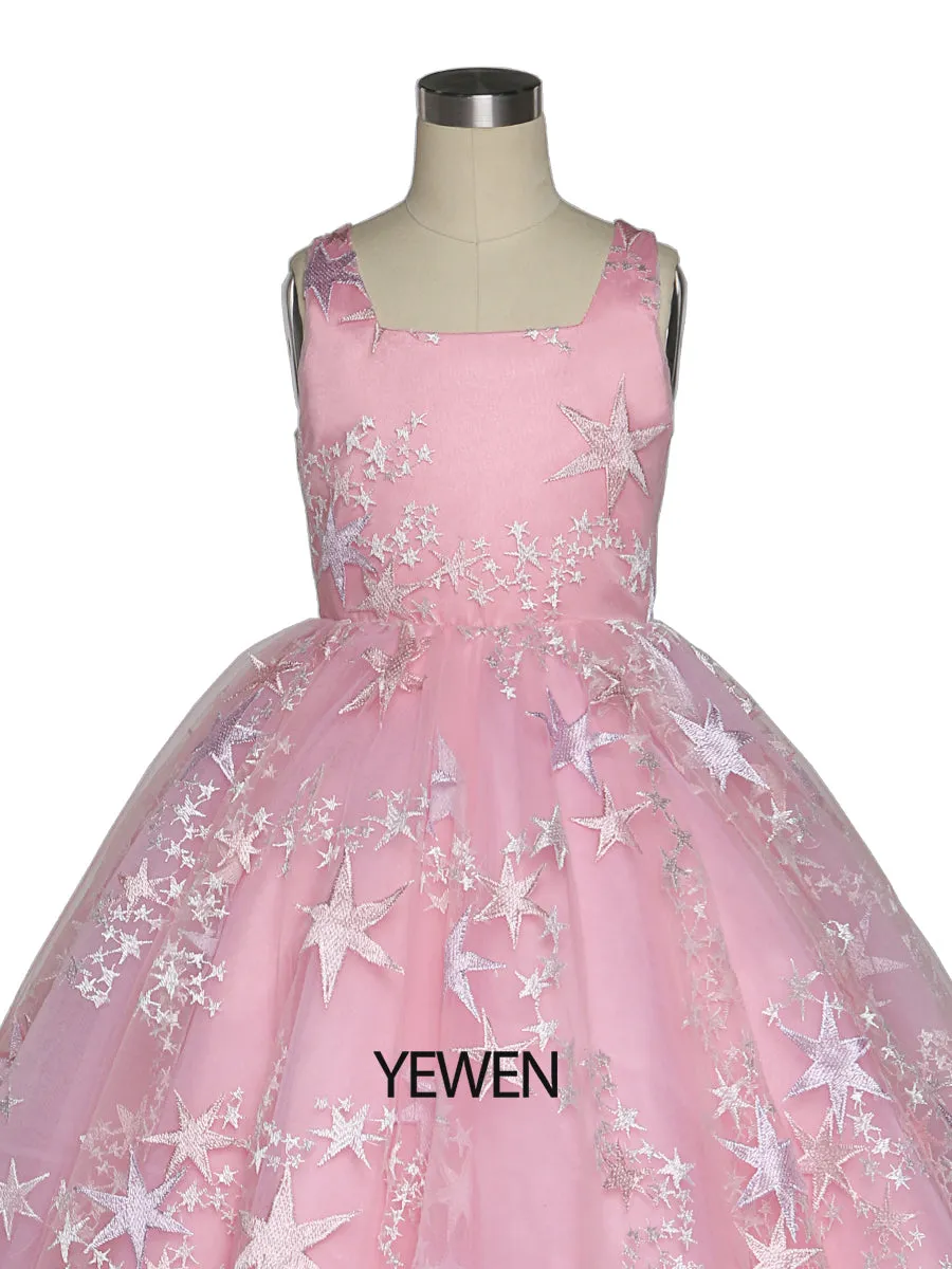 Pink Tulle Princess Girls Party Dresses for Weddings Birthday Children Photo Shoot Dress Baby Shower Gowns YEWEN YW211231