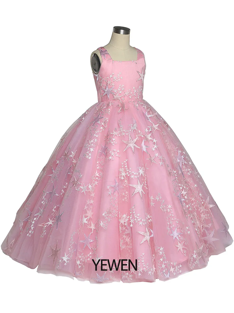 Pink Tulle Princess Girls Party Dresses for Weddings Birthday Children Photo Shoot Dress Baby Shower Gowns YEWEN YW211231