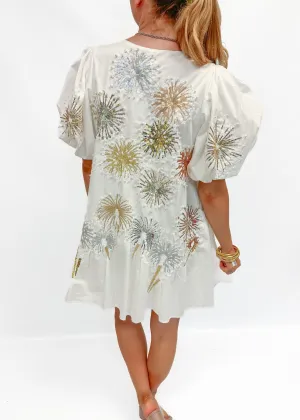 Queen of Sparkles White Firework Dress