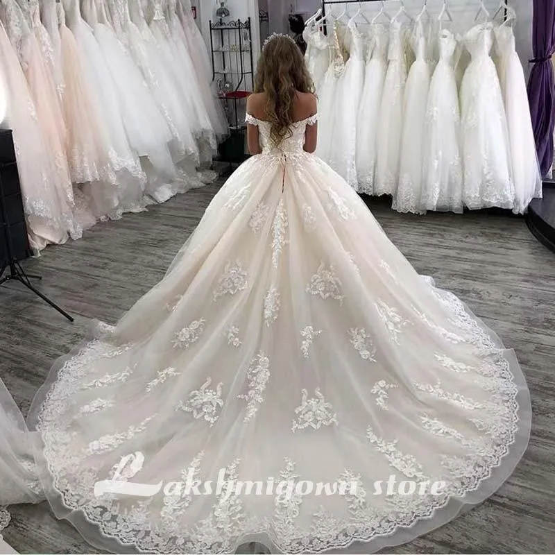 Roycebridal V-Neck Off the shoulders Floor-Length Ball gown Wedding Dresses