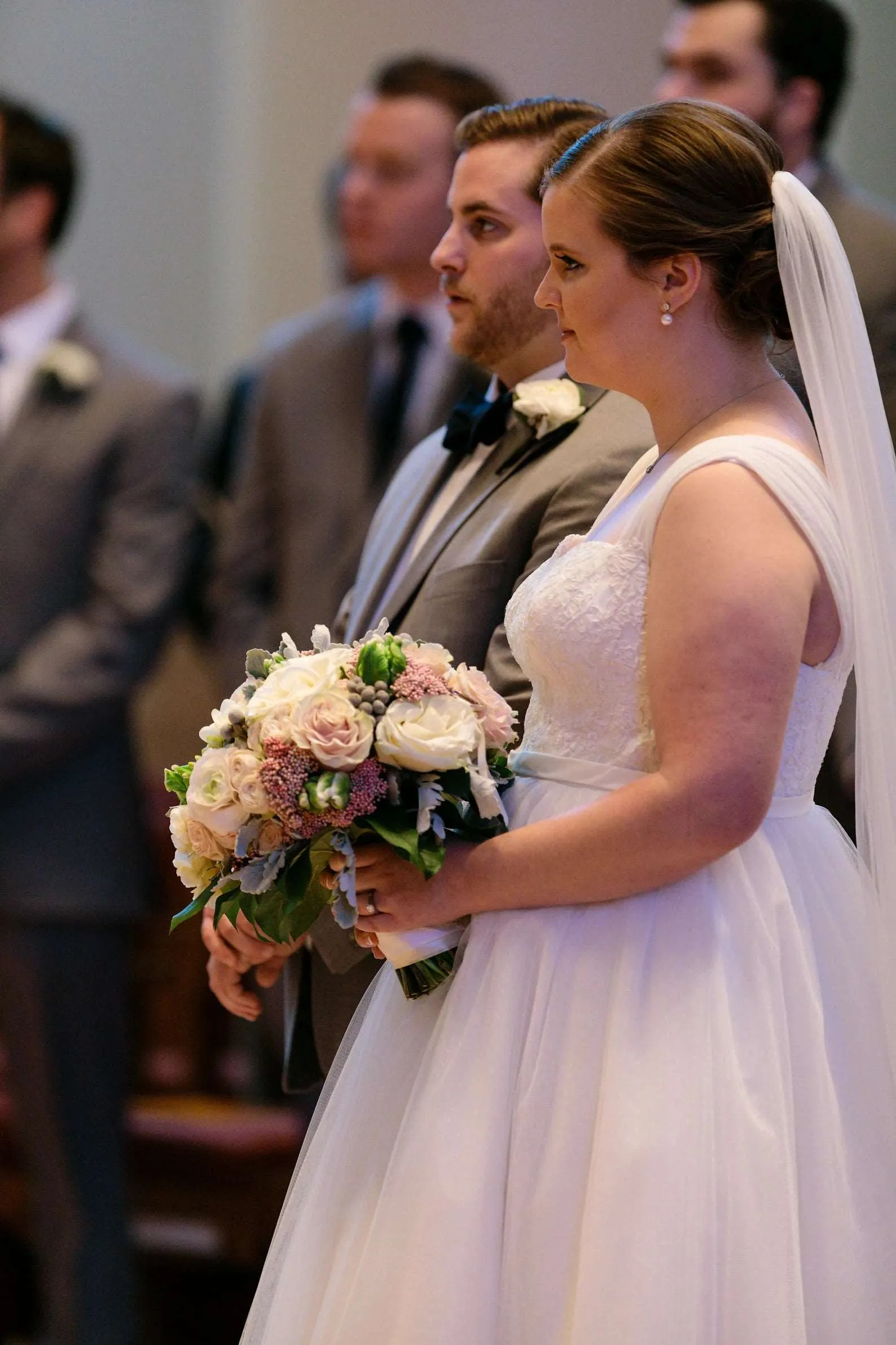 Ruched Wide Straps Tulle Full A-Line Wedding Dress Sonia