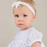 Sarah Cotton Christening Dress and Headband