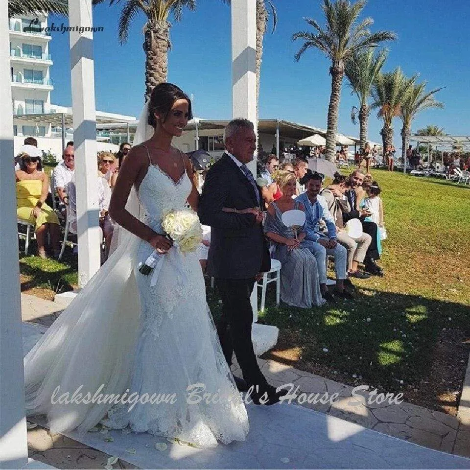 Sexy Bridal Dress Lace Mermaid Wedding Gowns Open Back