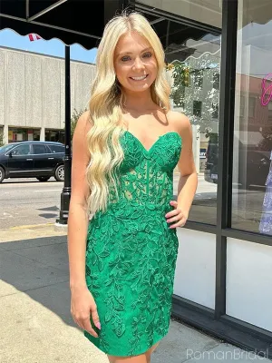 Sexy Sweetheart Sleeveless Short Lace Mermaid Homecoming Dresses For Party Online, HD0831