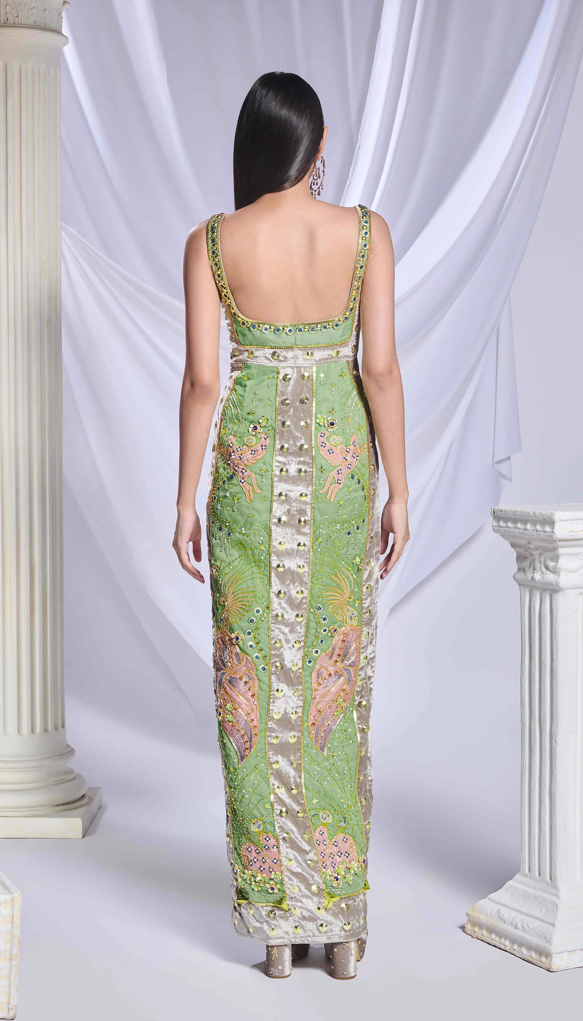 Shamrock shimmy green gown and churidar