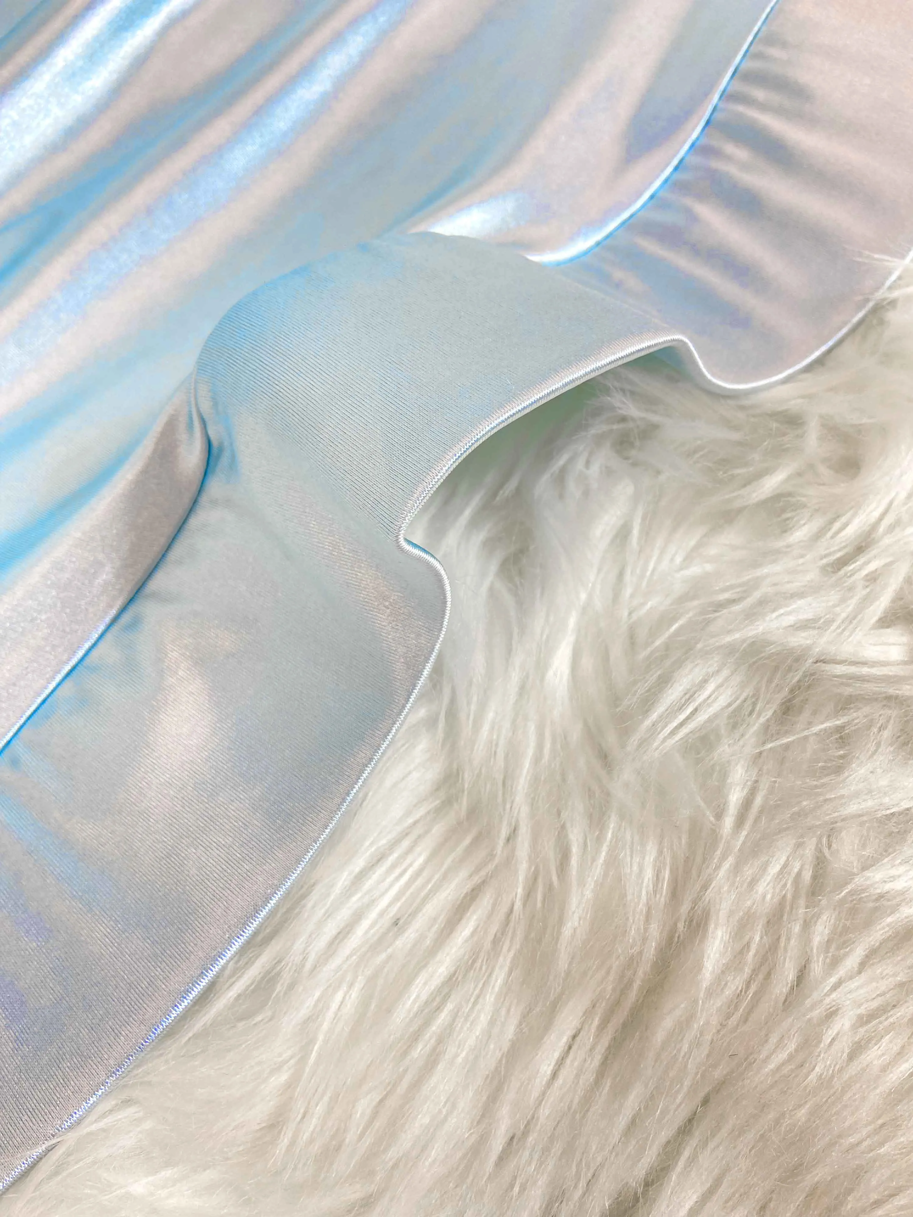 Sky Blue Hollow Out and Rhinestone Sleeveless Maxi Gown