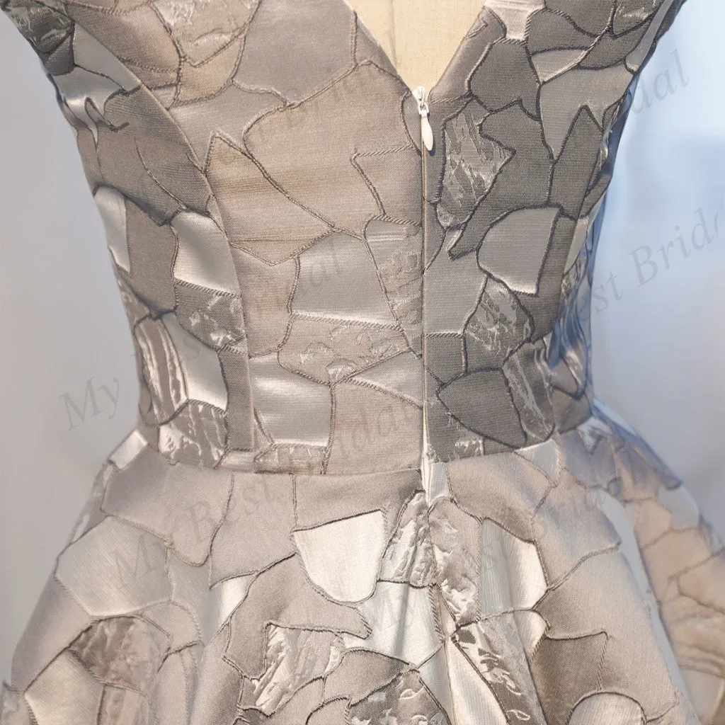 Stunning Satin V-neck Short A-line Homecoming Dress With Bow-knot,BDY0161