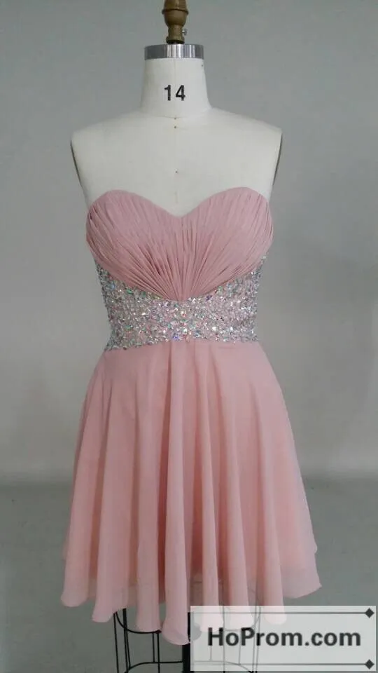Sweetheart A-Line Pink Mini Prom Dresses Homecoming Dresses