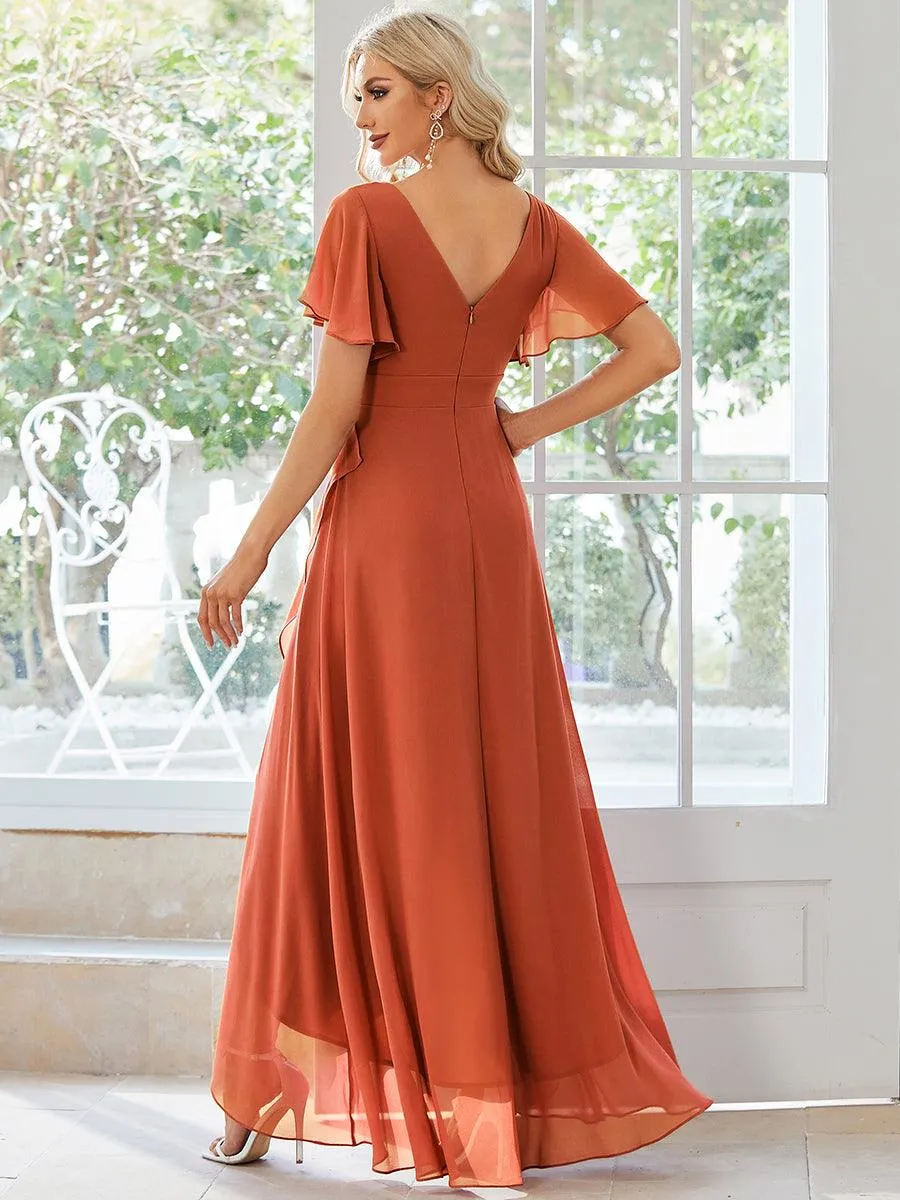 Taille personnalisée Robe demoiselle d'honneur Ourlet en feuille lotus Charmante