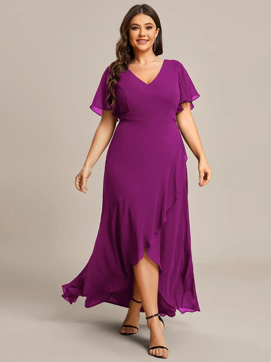Taille personnalisée Robe demoiselle d'honneur Ourlet en feuille lotus Charmante