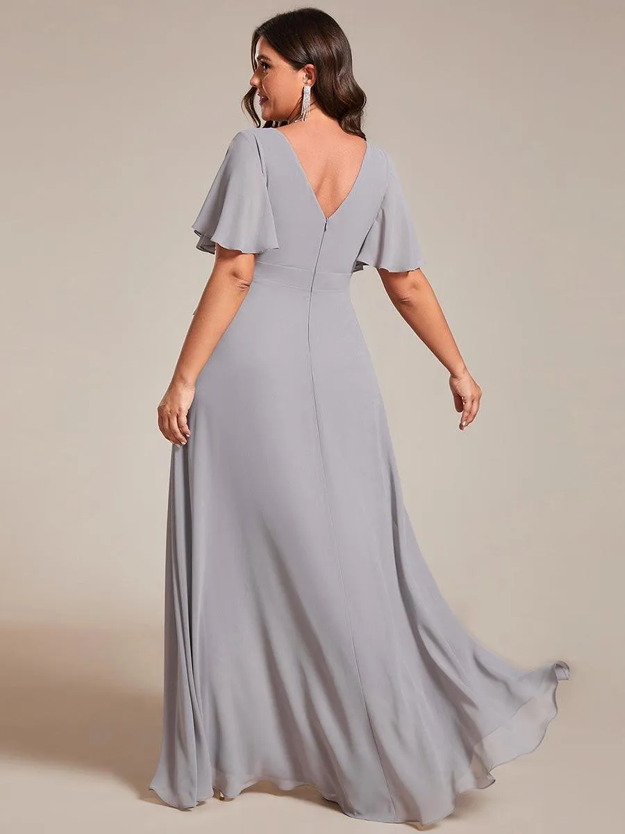 Taille personnalisée Robe demoiselle d'honneur Ourlet en feuille lotus Charmante