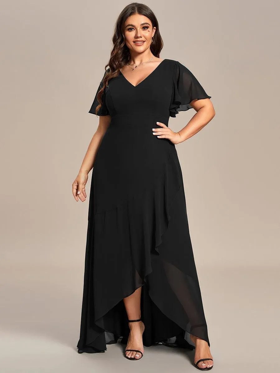Taille personnalisée Robe demoiselle d'honneur Ourlet en feuille lotus Charmante