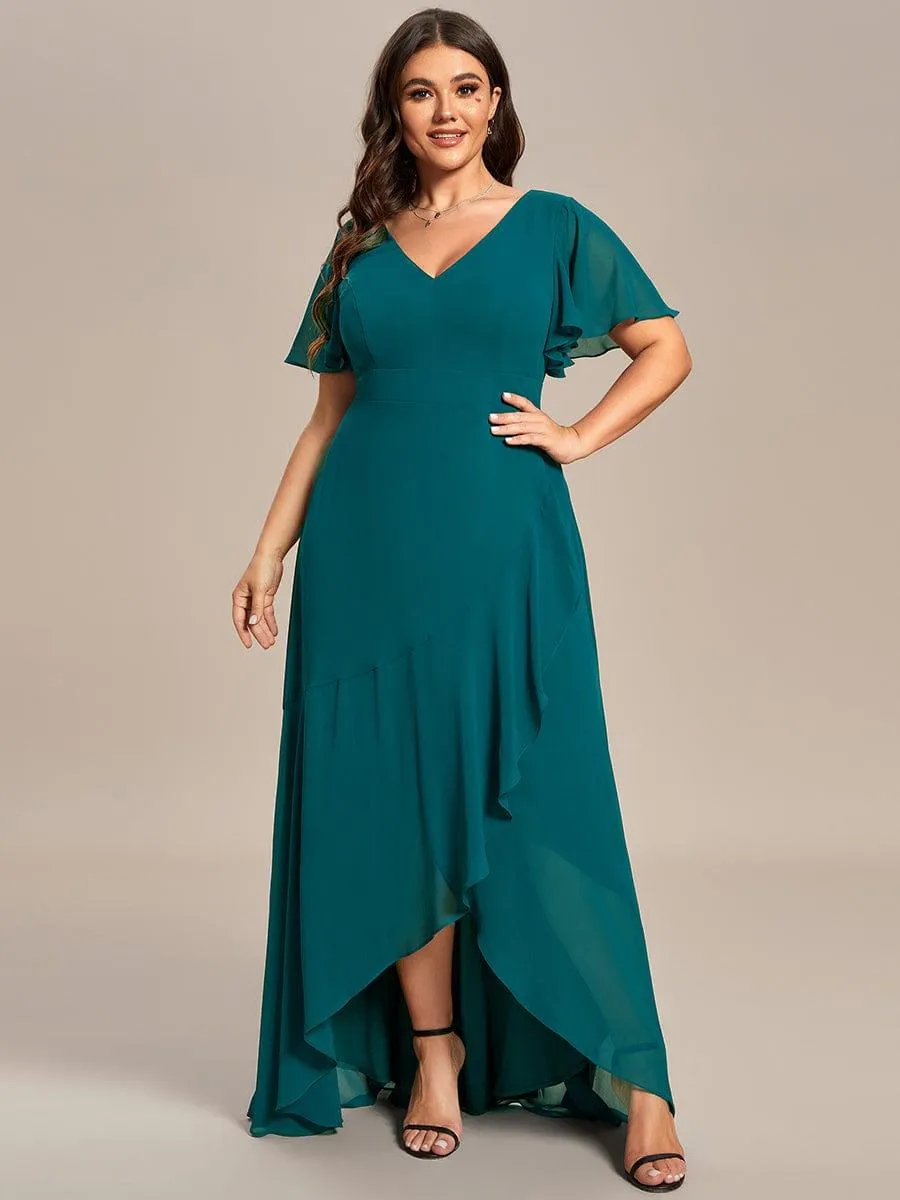 Taille personnalisée Robe demoiselle d'honneur Ourlet en feuille lotus Charmante