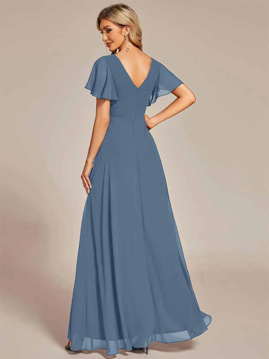 Taille personnalisée Robe demoiselle d'honneur Ourlet en feuille lotus Charmante