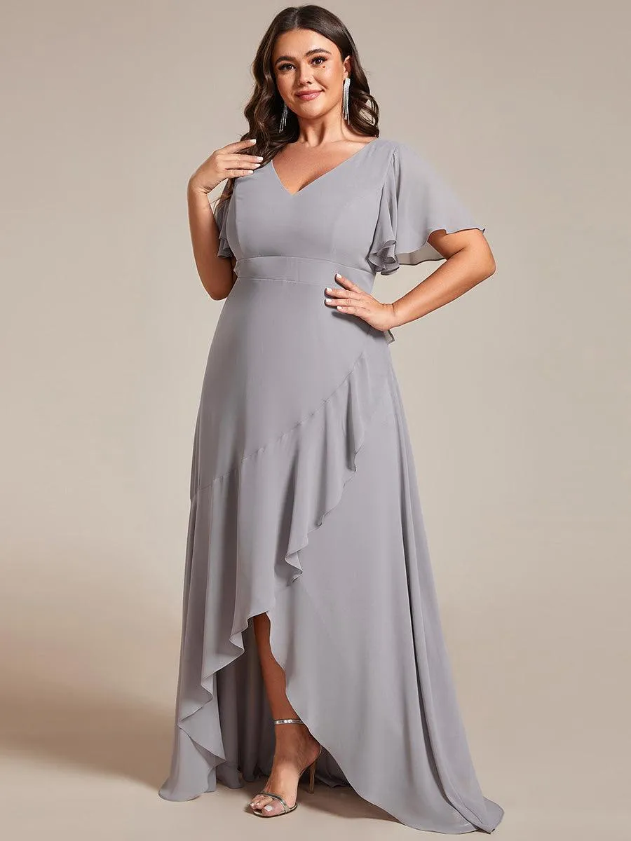 Taille personnalisée Robe demoiselle d'honneur Ourlet en feuille lotus Charmante