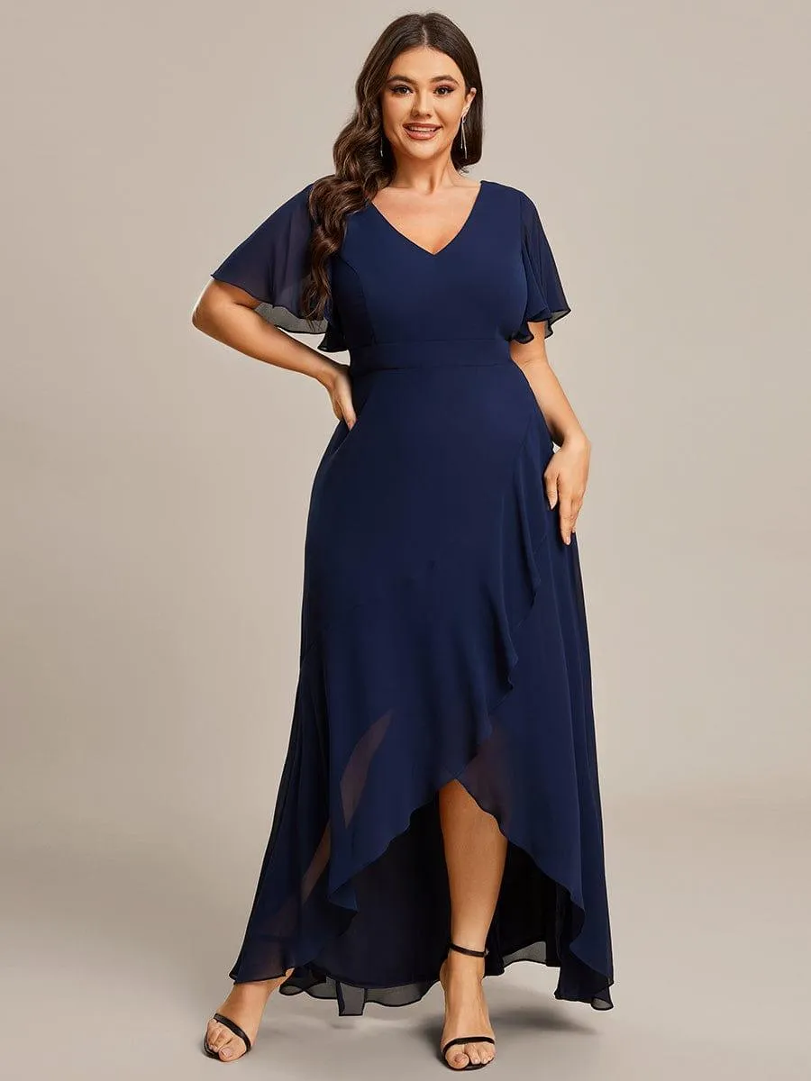 Taille personnalisée Robe demoiselle d'honneur Ourlet en feuille lotus Charmante