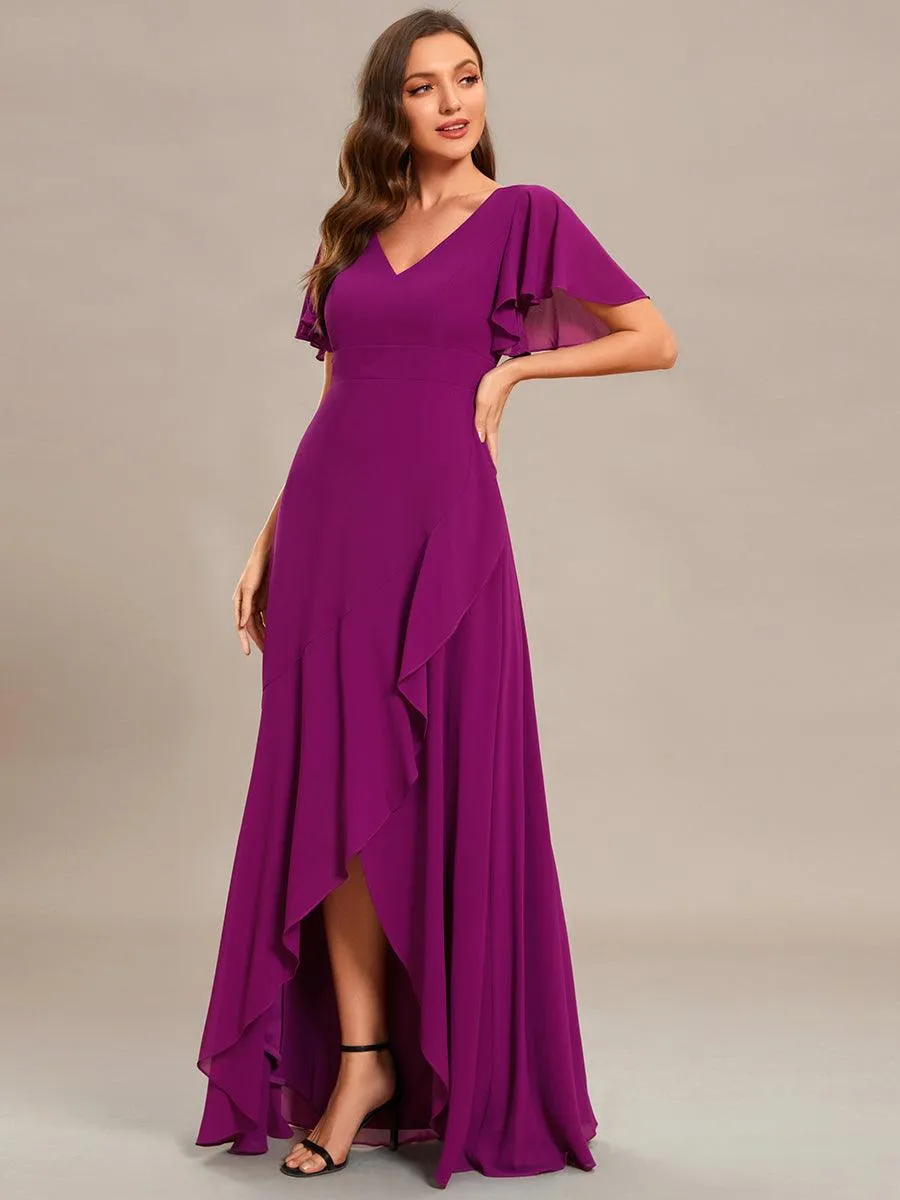 Taille personnalisée Robe demoiselle d'honneur Ourlet en feuille lotus Charmante