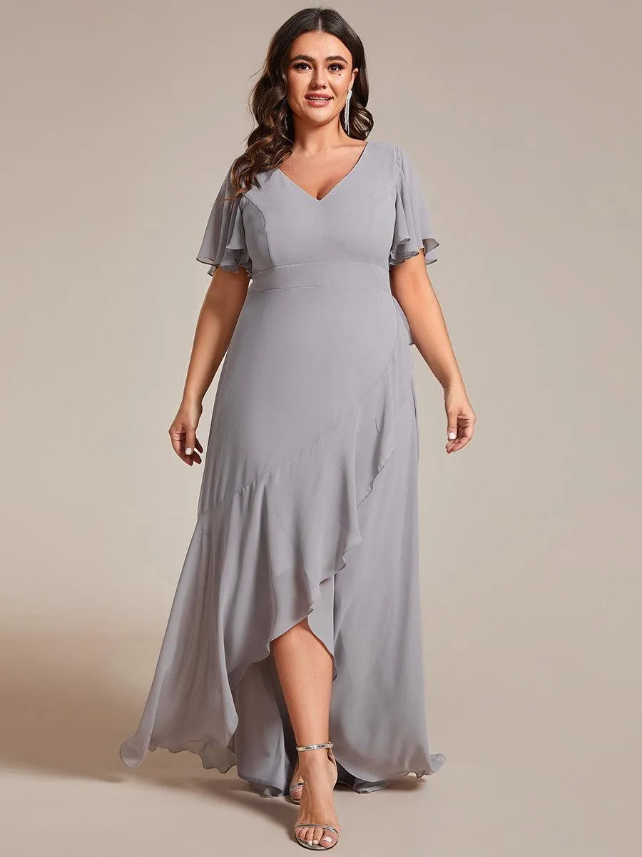Taille personnalisée Robe demoiselle d'honneur Ourlet en feuille lotus Charmante