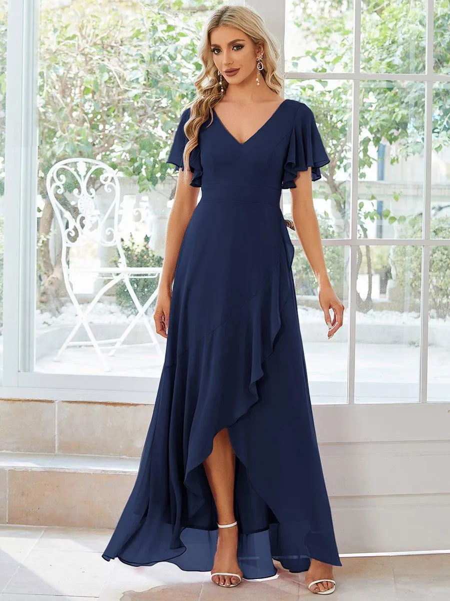 Taille personnalisée Robe demoiselle d'honneur Ourlet en feuille lotus Charmante