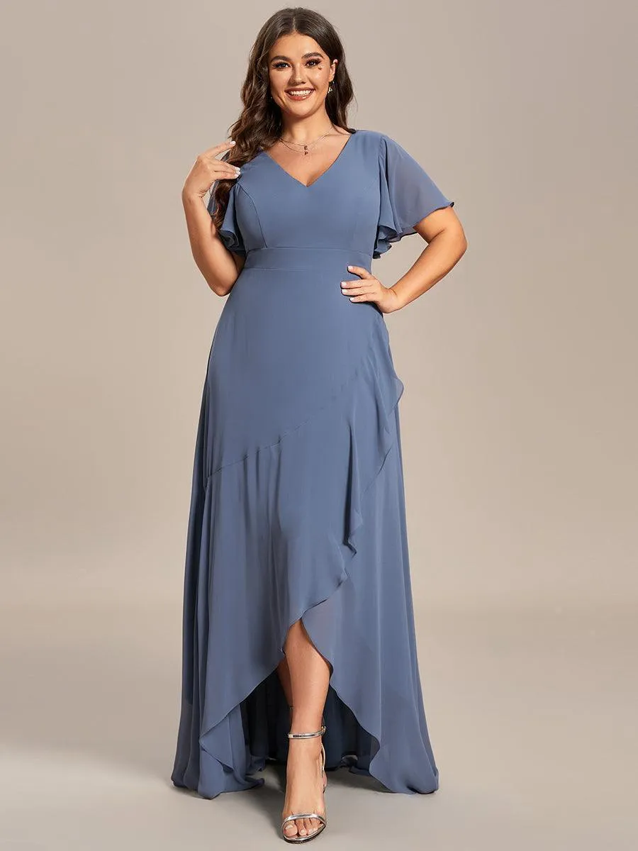 Taille personnalisée Robe demoiselle d'honneur Ourlet en feuille lotus Charmante