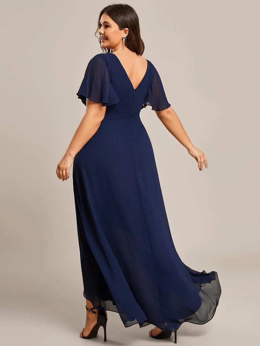 Taille personnalisée Robe demoiselle d'honneur Ourlet en feuille lotus Charmante