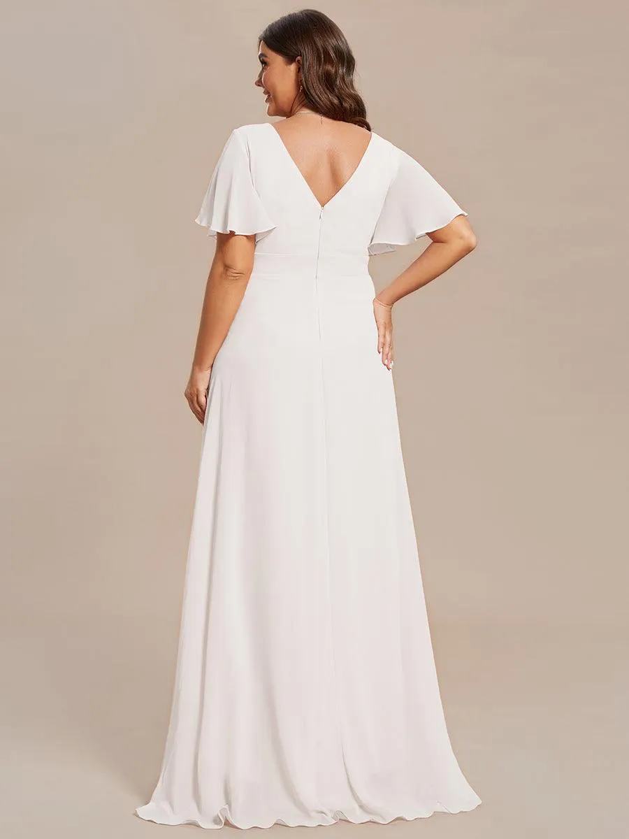 Taille personnalisée Robe demoiselle d'honneur Ourlet en feuille lotus Charmante