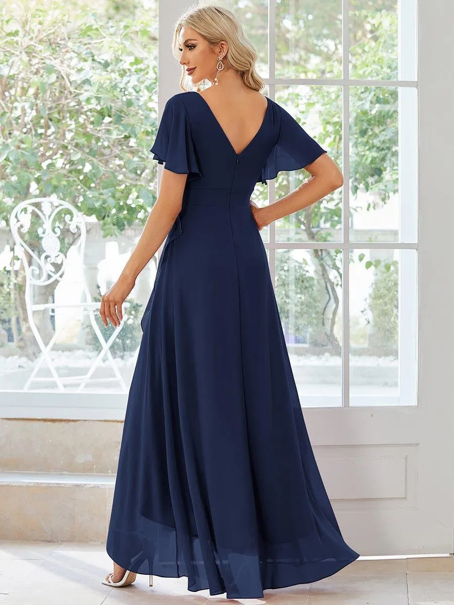 Taille personnalisée Robe demoiselle d'honneur Ourlet en feuille lotus Charmante